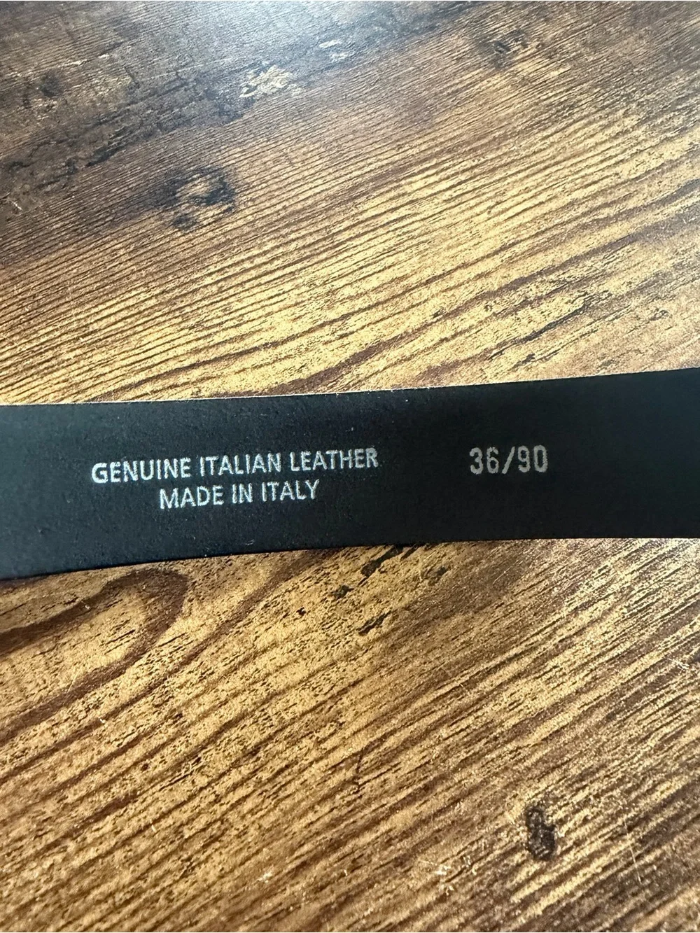 Source Unknown Black Leather Belt with Silver Buckle